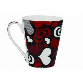 Caneca Red Love em Porcelana com decorações Diversas-310m