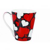 Caneca Red Love em Porcelana com decorações Diversas-310m