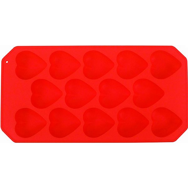 Fôrma para gelo formato coração em silicone-Cores sortidas
